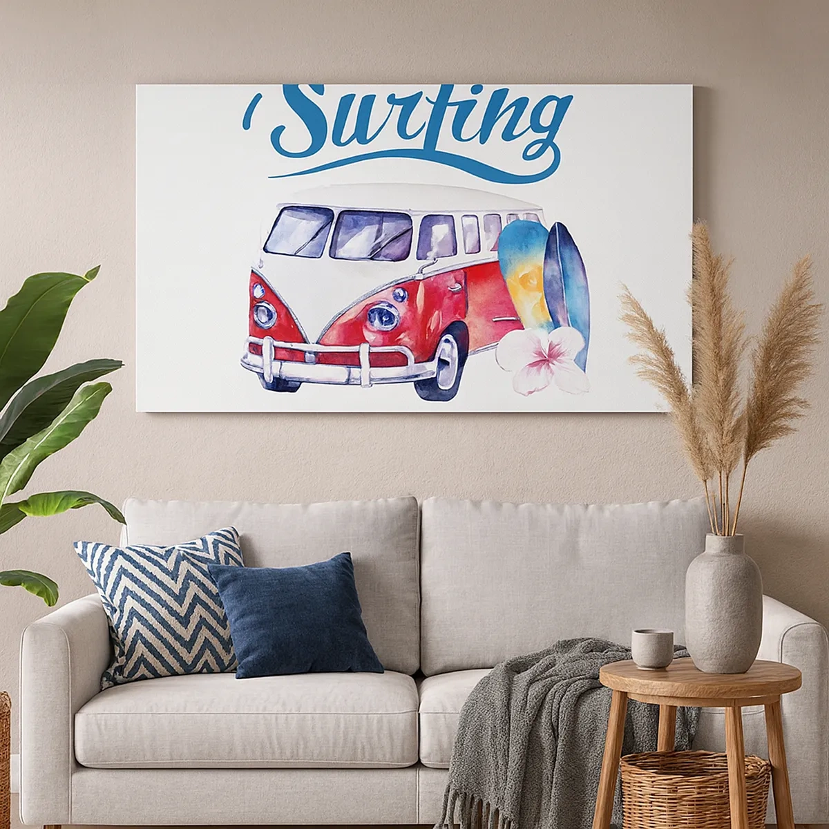 Canvastavla - Bild på duk - Gurka - en klassiker för surfaren - 30x30 cm