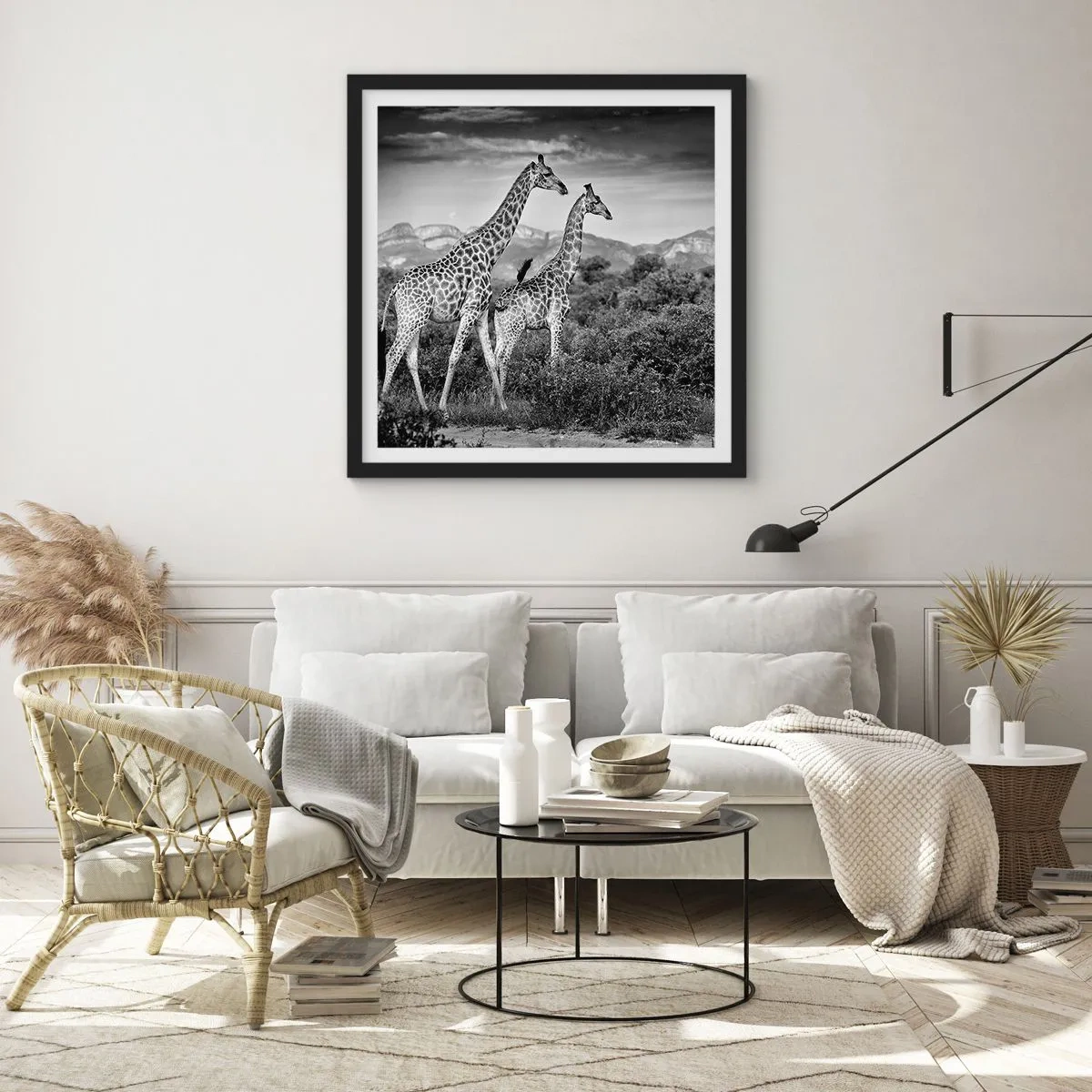 Affisch i svart ram - Högre klasser i Afrika - 60x60 cm