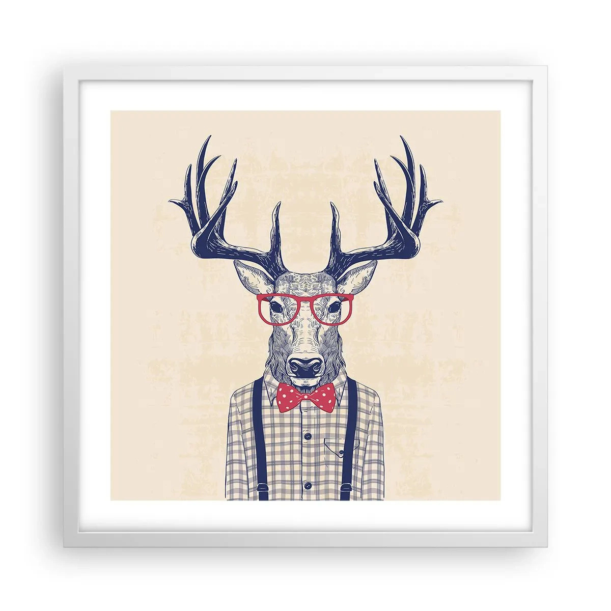 Affisch i vit ram - Rolig extravagans - 50x50 cm