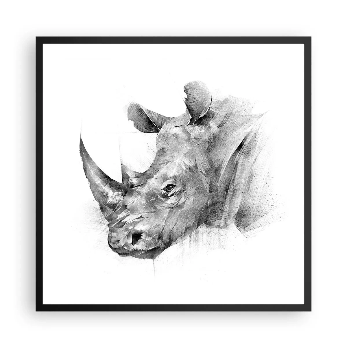 Affisch i svart ram - Afrikansk porträtt - 60x60 cm