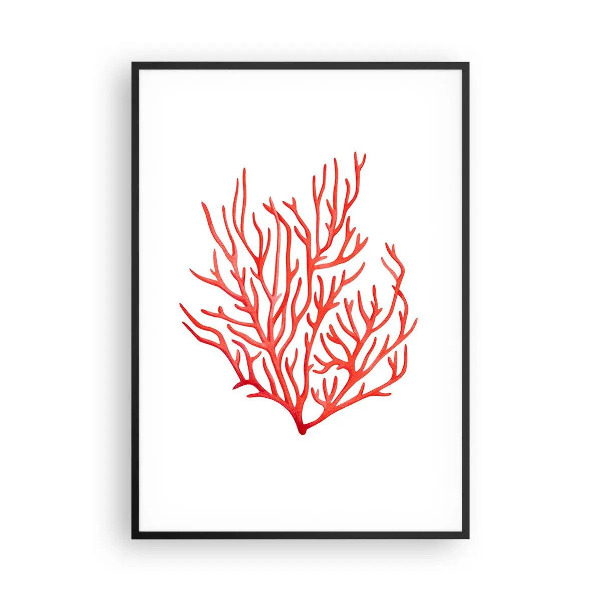 Affisch i svart ram - Filigran av korall - 70x100 cm