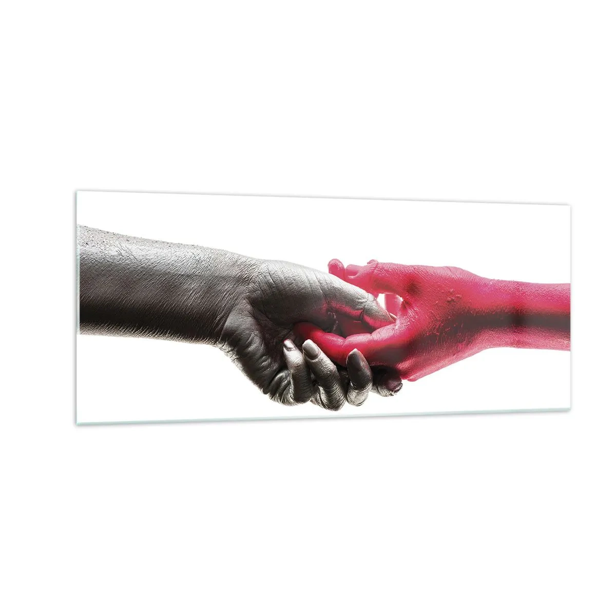 Glastavla - Bild på glas - Tillsammans, dock annorlunda - 100x40 cm
