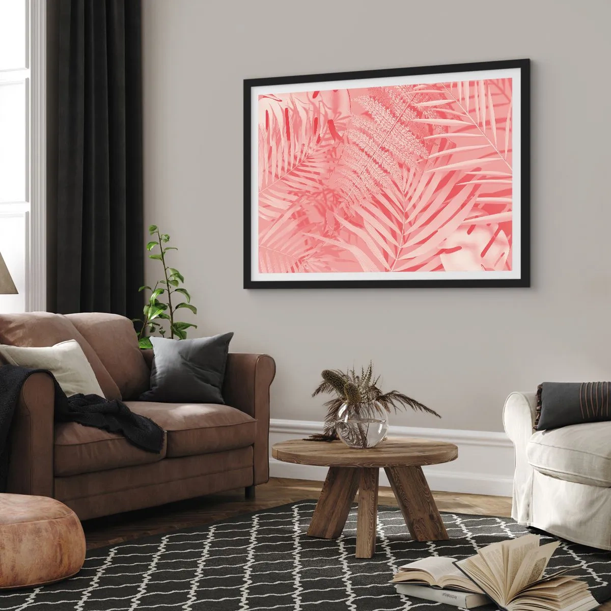 Affisch i svart ram - Rosa koncept - 50x40 cm