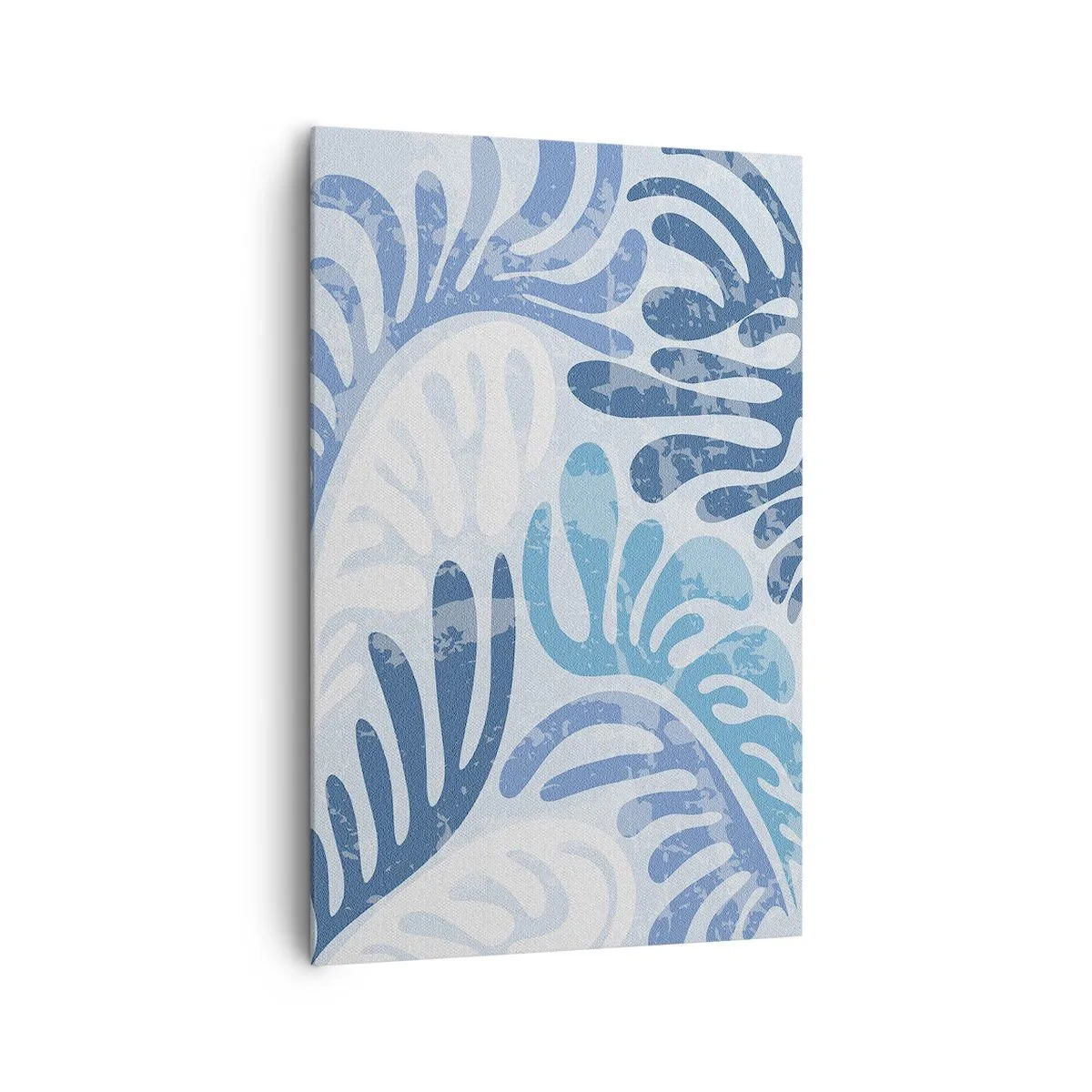 Canvastavla - Bild på duk - Blåa ormbunkar - 80x120 cm