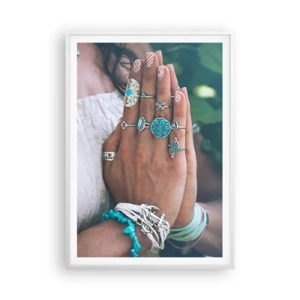 Affisch i vit ram - Välkommen till existensens centrum - 70x100 cm