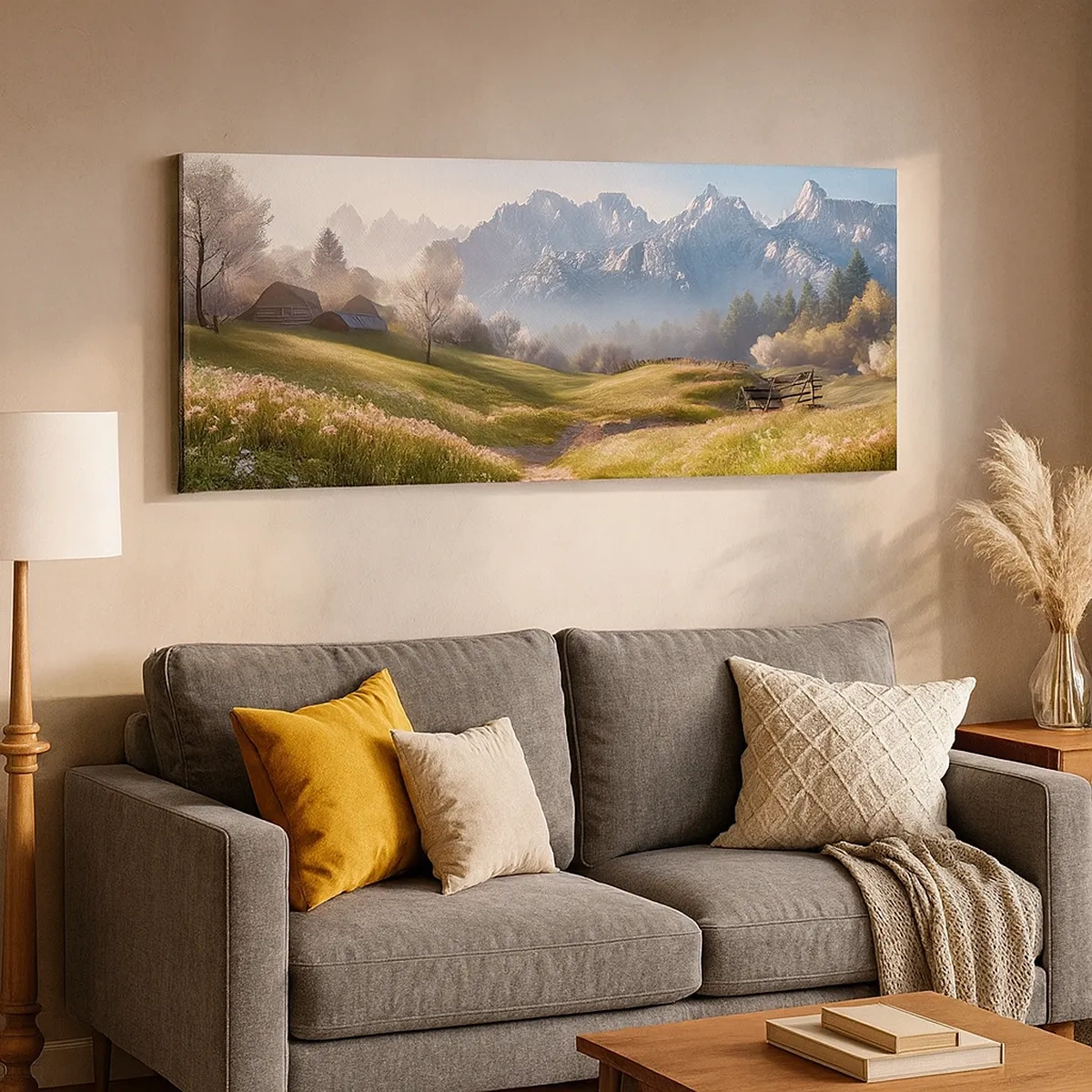 Canvastavla - Bild på duk - Idyllisk dal - 30x30 cm