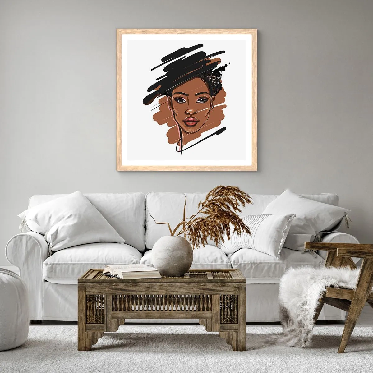 Affisch i ram av ljusek - Söt som choklad - 60x60 cm