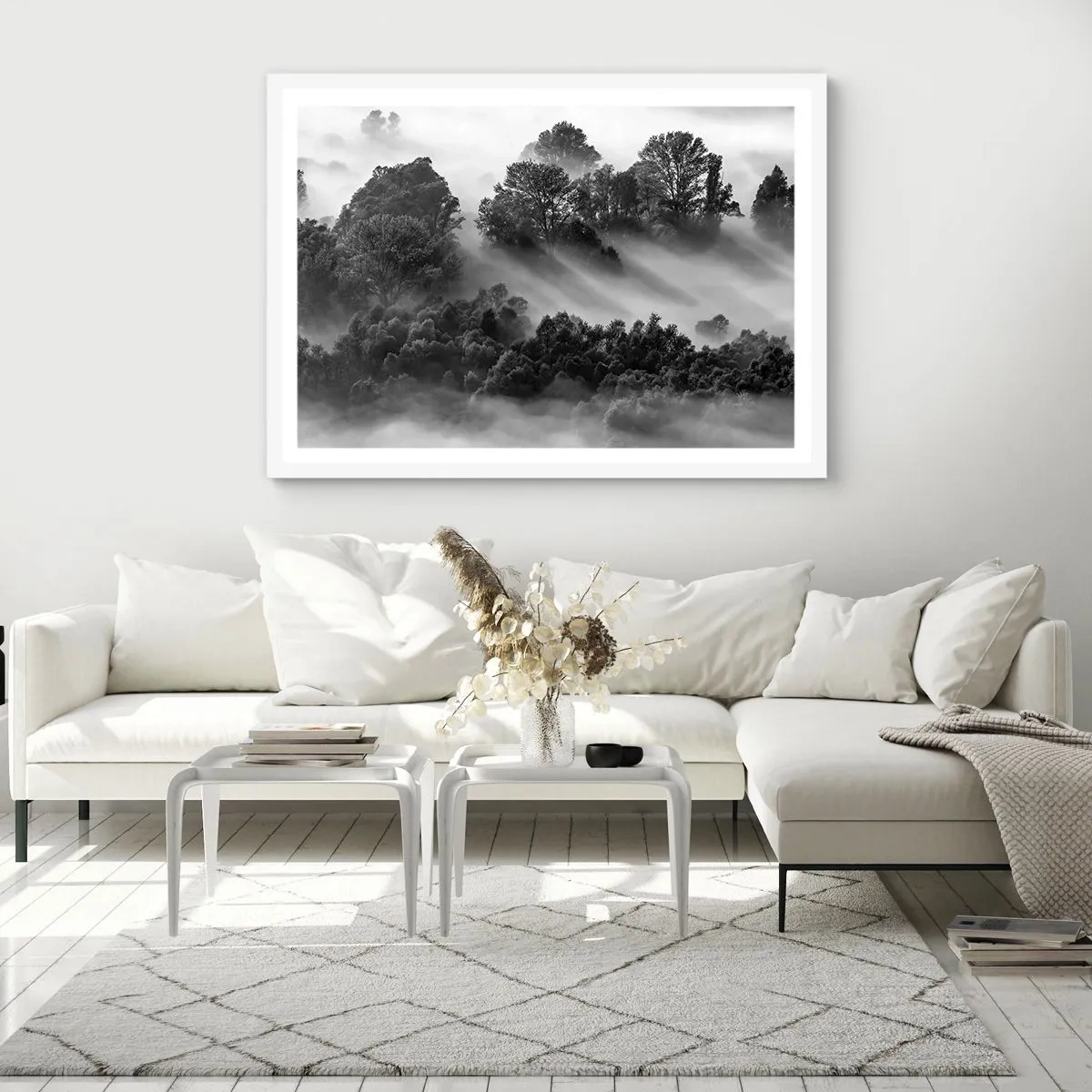 Affisch i vit ram - Stiger ur sömnen - 100x70 cm