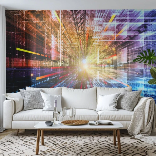 Fototapet på mått Standard Eco - Ljuskorridor - Abstraktion, Grafik, 3D
