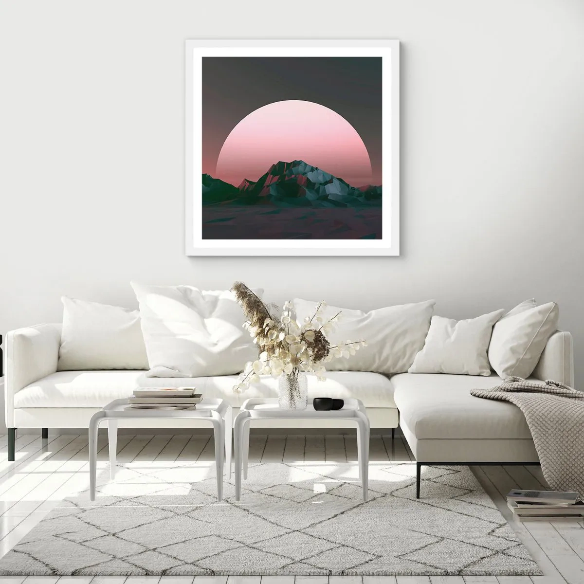 Affisch i vit ram - I den granliggande galaxen - 40x40 cm