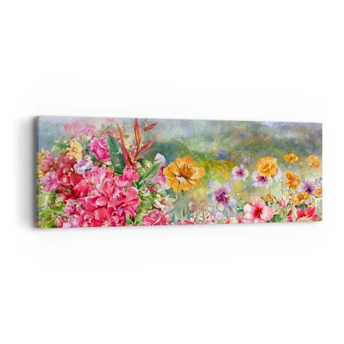 Canvastavla - Bild på duk - En trädgård som blivit galen - 90x30 cm