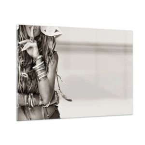 Glastavla - Bild på glas - Som flickorna brukar - 100x70 cm