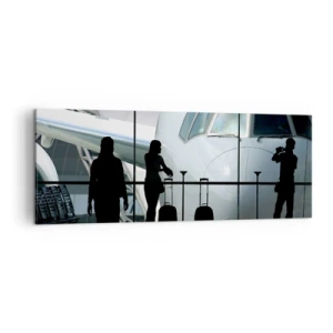 Canvastavla - Bild på duk - Vis a vis på flygplatsen - 140x50 cm