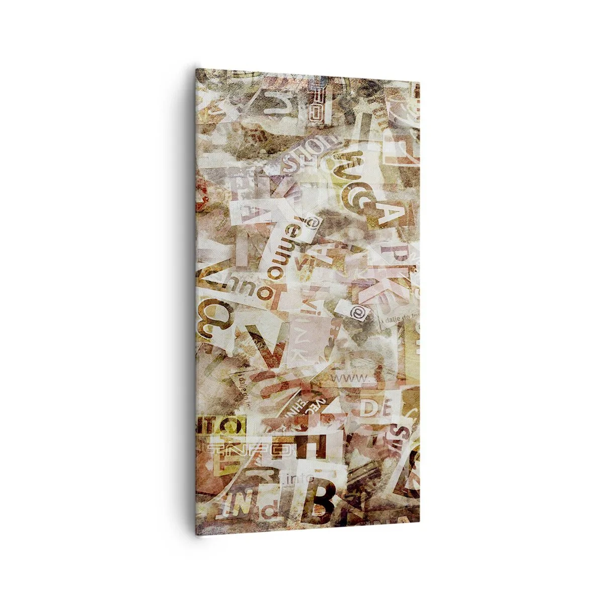 Canvastavla - Bild på duk - Snacket reduceras till enstaka bokstäver - 65x120 cm