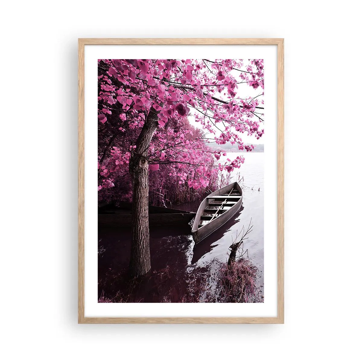Affisch i ram av ljusek - I rosa tystnad - 50x70 cm