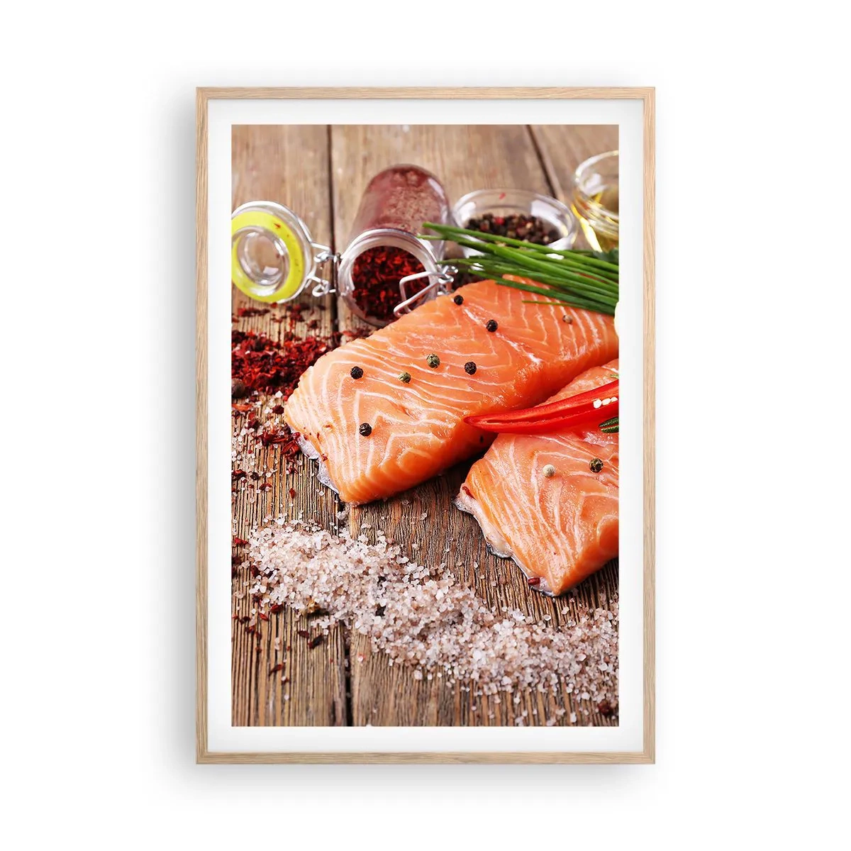 Affisch i ram av ljusek - Norskt äventyr i köket - 61x91 cm