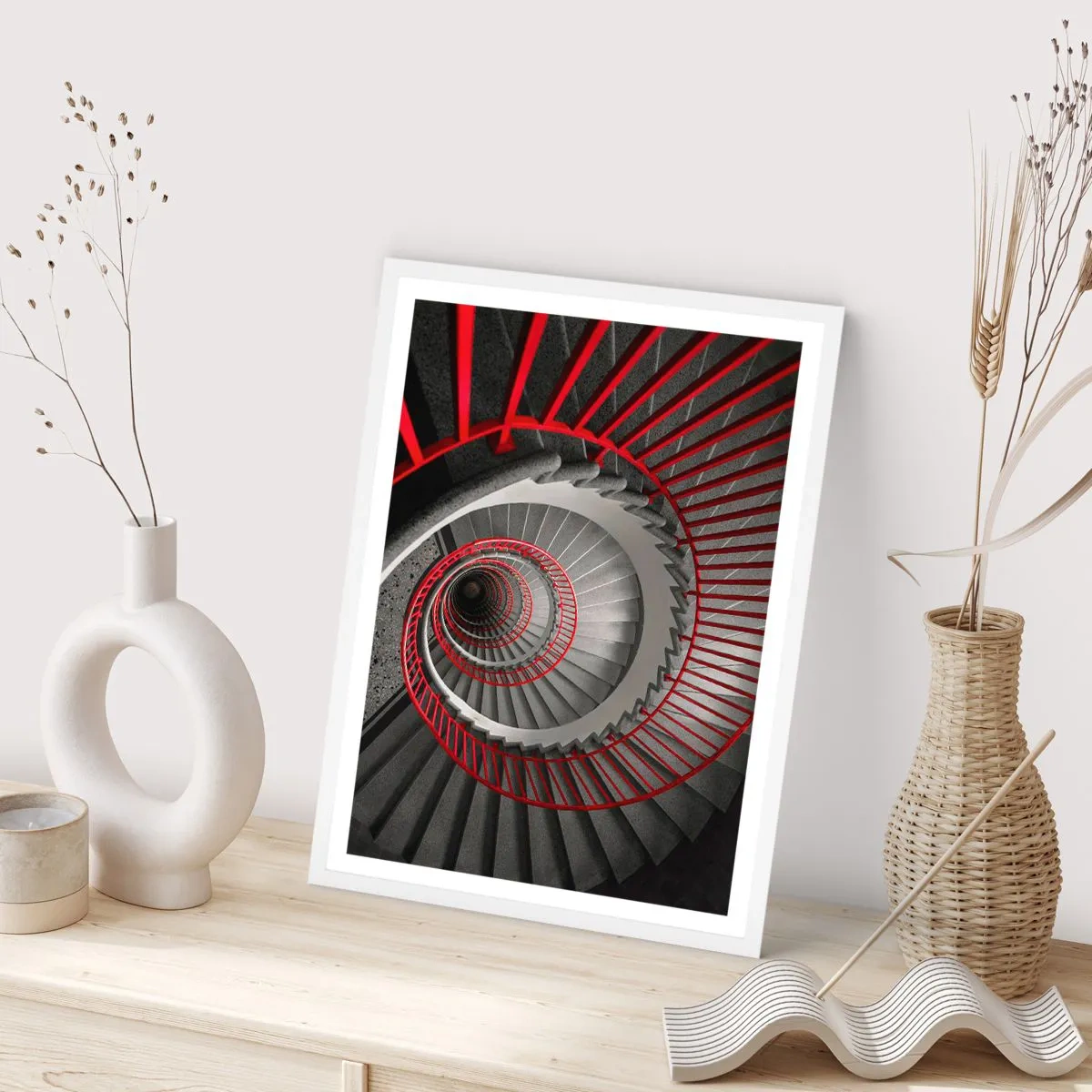 Affisch i vit ram - Arkitektoniska spel - 40x50 cm