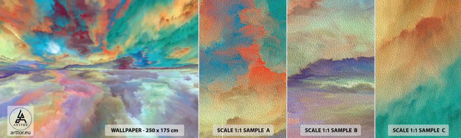 Provbit av fototapet Premium Sand - Två himlar - Abstraktion, Bit, Surrealism - 100x30 cm