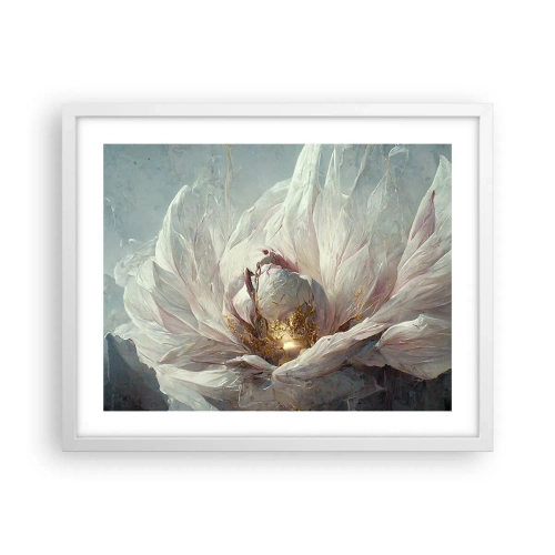 Affisch i vit ram - Blommar en gång på hundra år - 50x40 cm