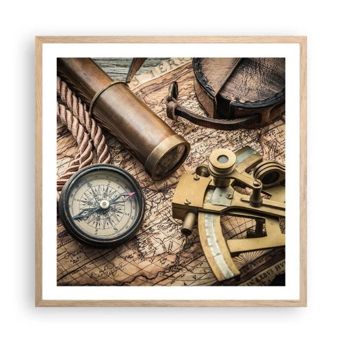 Affisch i ram av ljusek - Sätt ut kursen - 60x60 cm