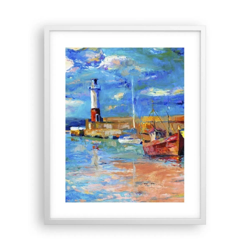 Affisch i vit ram - Eftermiddag i regnbågsviken - 40x50 cm