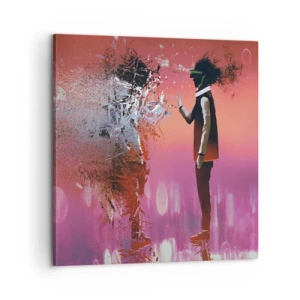 Canvastavla - Bild på duk - Kan man titta in i sig själv? - 60x60 cm