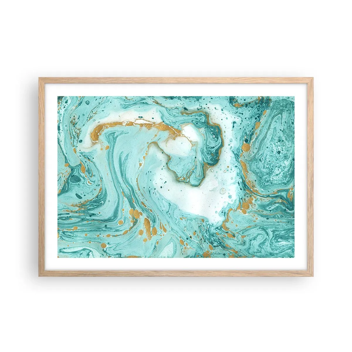 Affisch i ram av ljusek - Under stora vågen från Edo-tiden - 70x50 cm