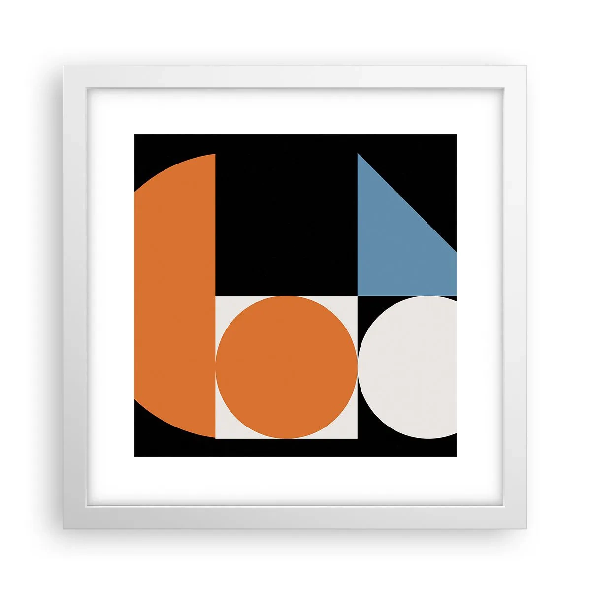 Affisch i vit ram - Geometriska figurer - 30x30 cm