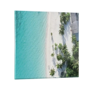 Glastavla - Bild på glas - Semester i paradiset - 50x50 cm