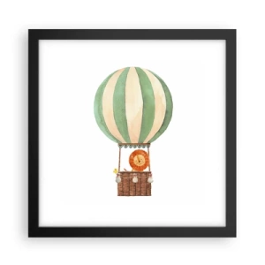 Affisch i svart ram - Leons resor - 30x30 cm