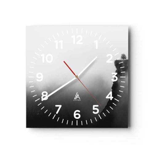 Väggklocka - Klocka på glas - På världens gräns - 40x40 cm