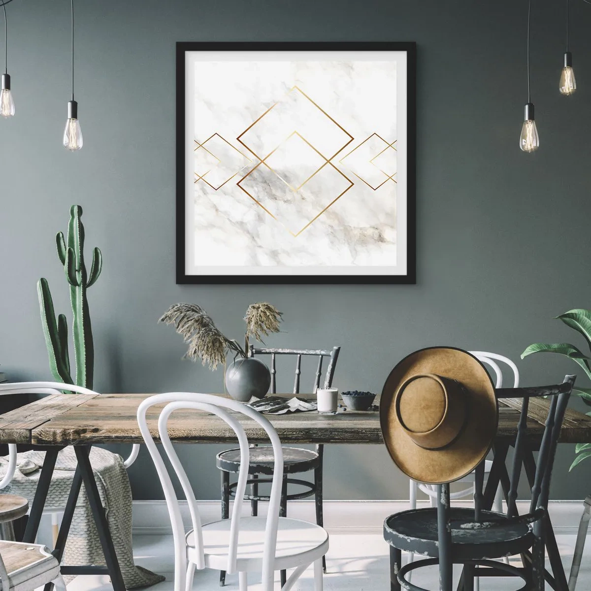 Affisch i svart ram - Utsikt över oändlighet - 60x60 cm