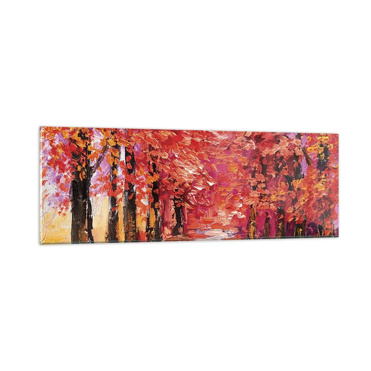 Glastavla - Bild på glas - Höstimpresion - 90x30 cm