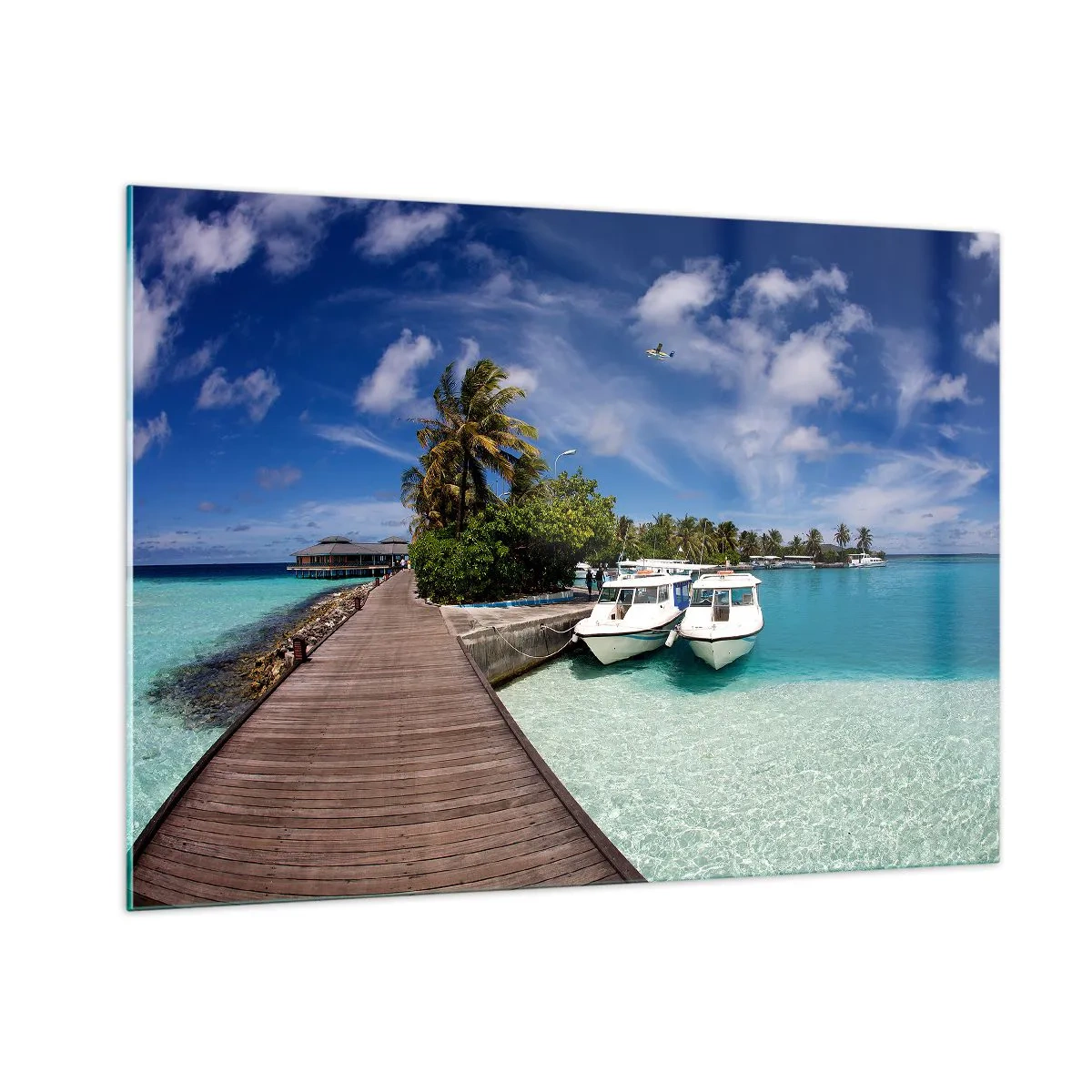 Glastavla - Bild på glas - Paradiset finns - 100x70 cm