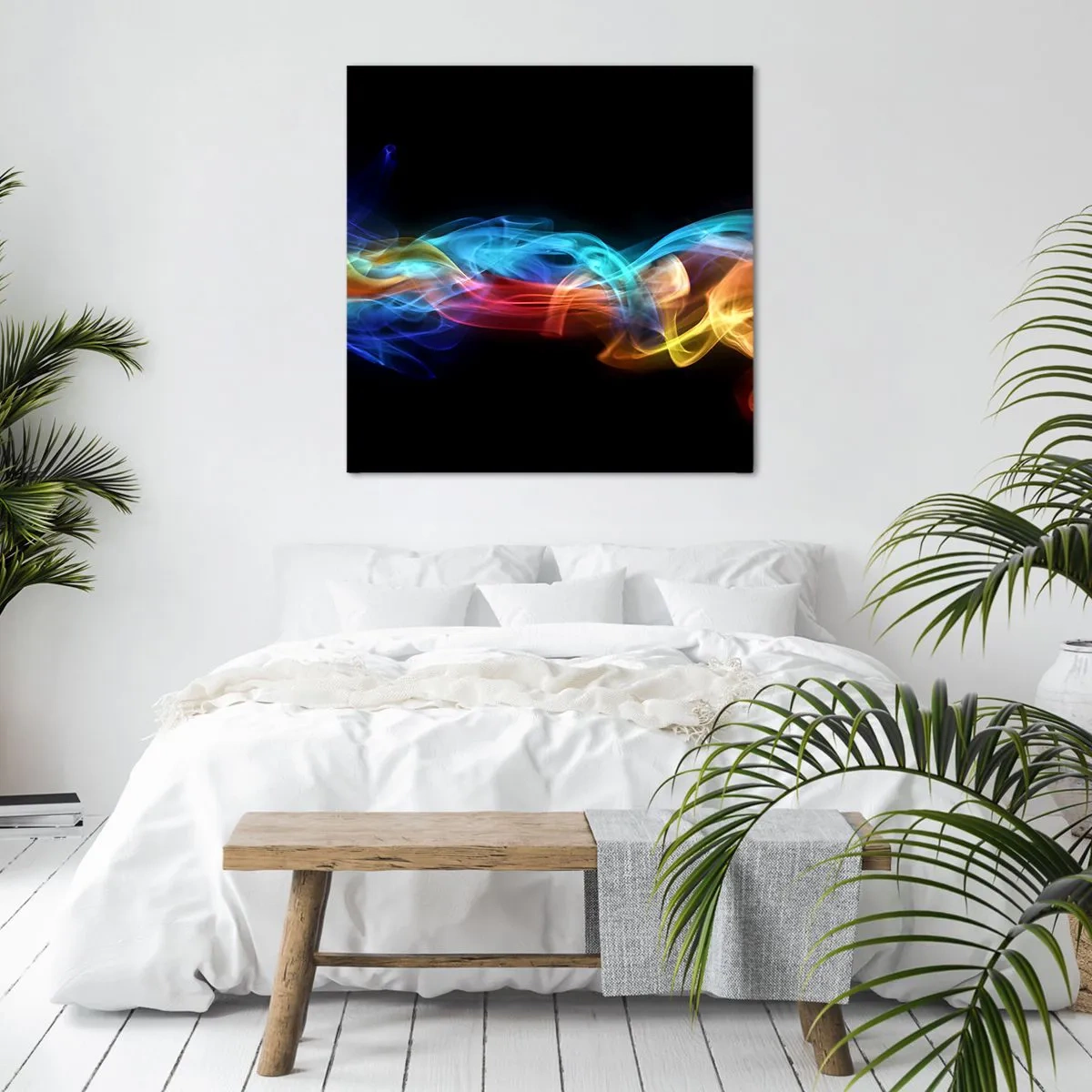 Canvastavla - Bild på duk - Dimmas regnbågsdans - 40x40 cm