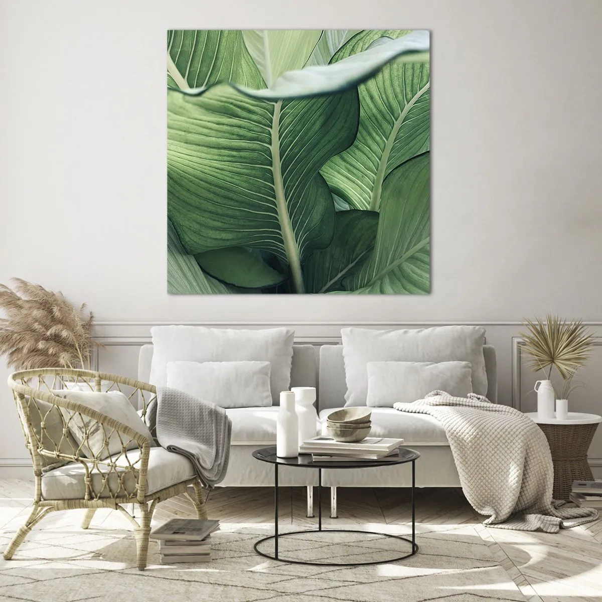 Glastavla - Bild på glas - Livet intensivt grönt - 30x30 cm