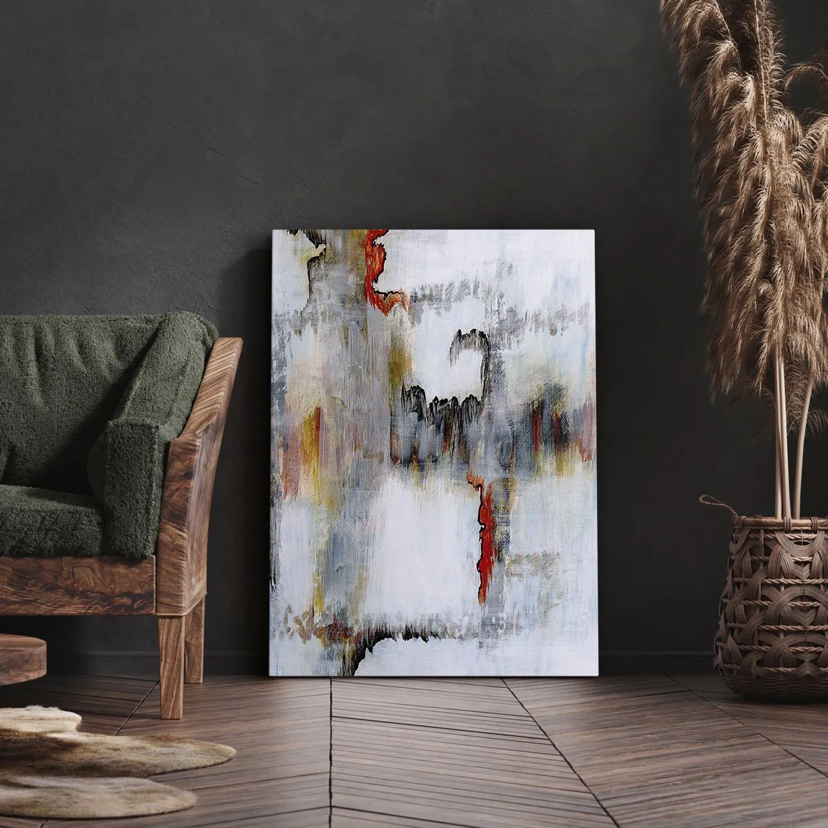 Canvastavla - Bild på duk - Med pinne på vatten - 70x100 cm