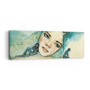Canvastavla - Bild på duk - Am I blue? - 90x30 cm