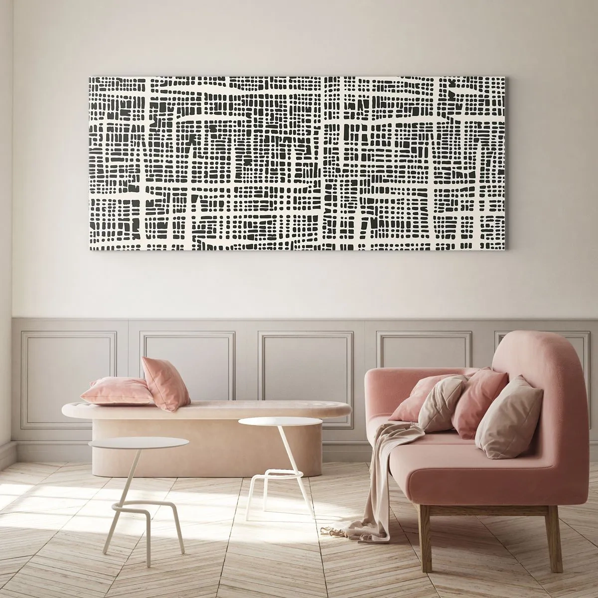 Glastavla - Bild på glas - Vävd komposition - 120x50 cm