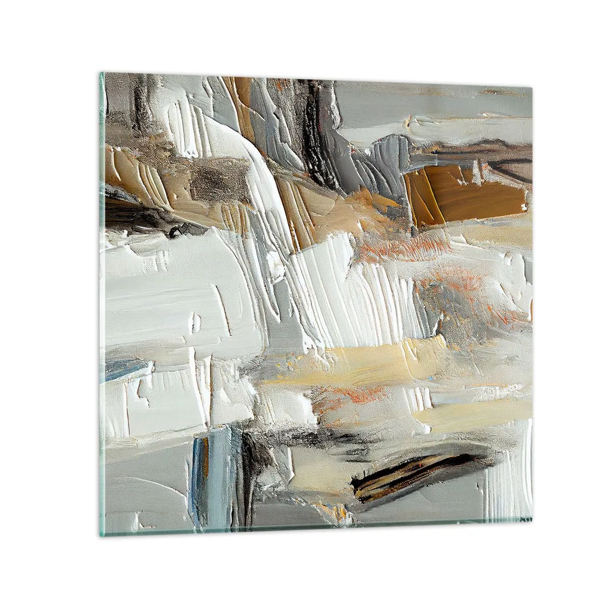 Glastavla - Bild på glas - Färgstarka lager på lager - 40x40 cm