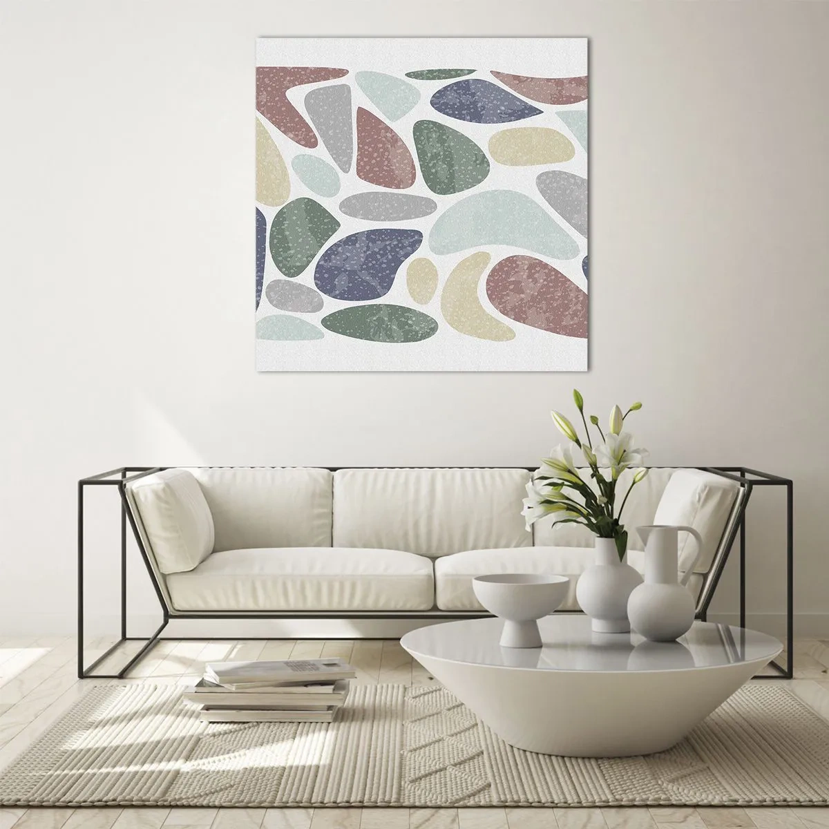 Glastavla - Bild på glas - Mosaik av pulveriserade färger - 40x40 cm