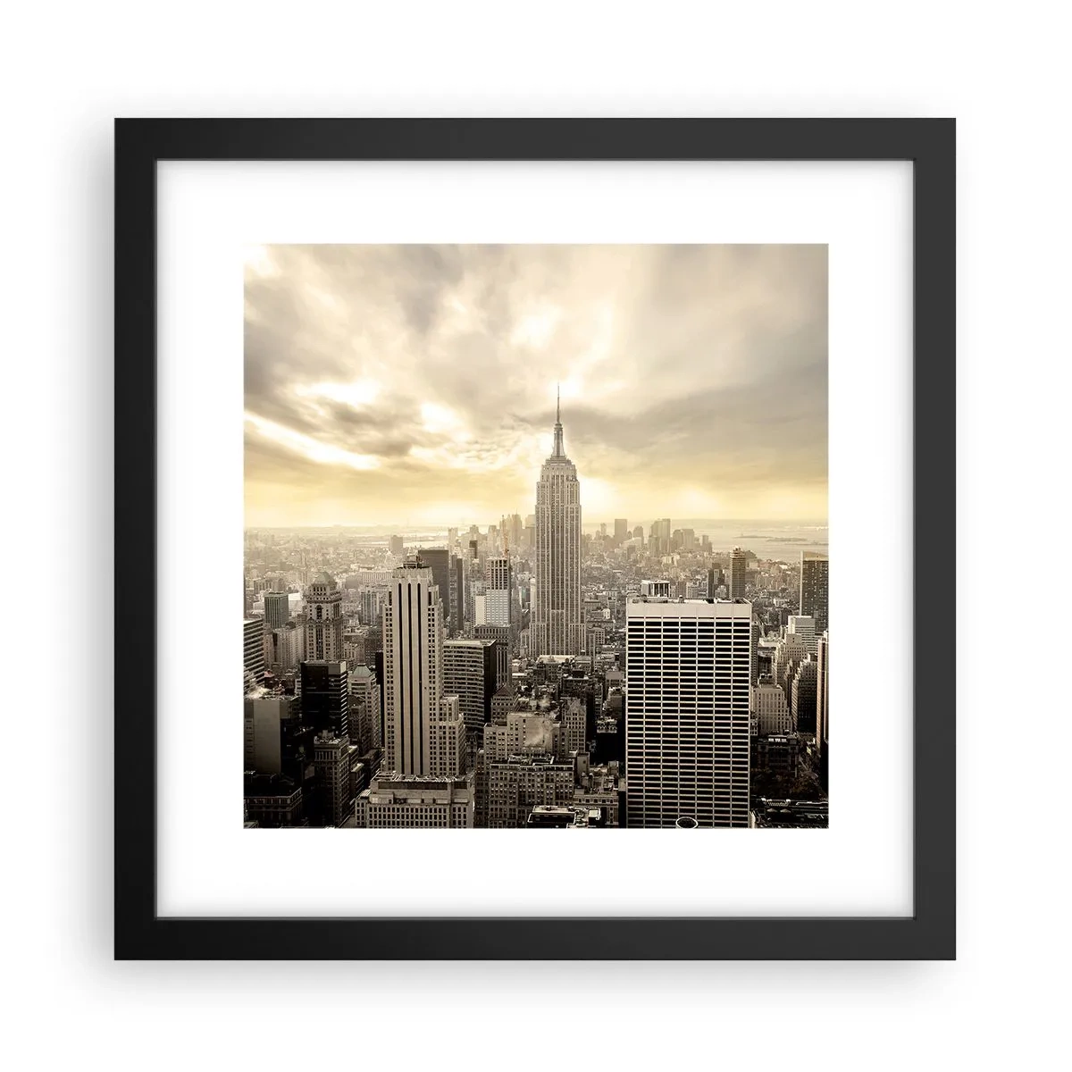 Affisch i svart ram - New York i grånyanser - 30x30 cm
