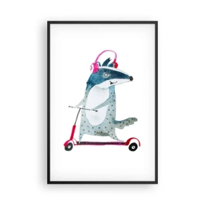 Affisch i svart ram - Grävlingens glädje - 61x91 cm