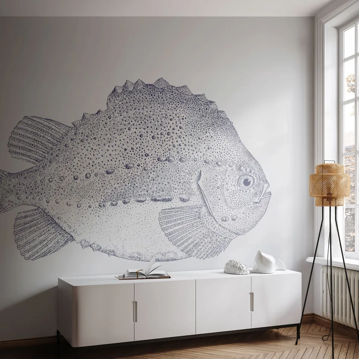 Fototapet Premium Sand - Till naturforskarens album - Fisk, Maritim, Hav - 100x70 cm