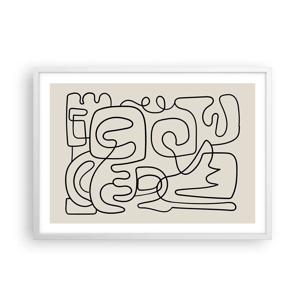 Affisch i vit ram - Följ spåret - 70x50 cm