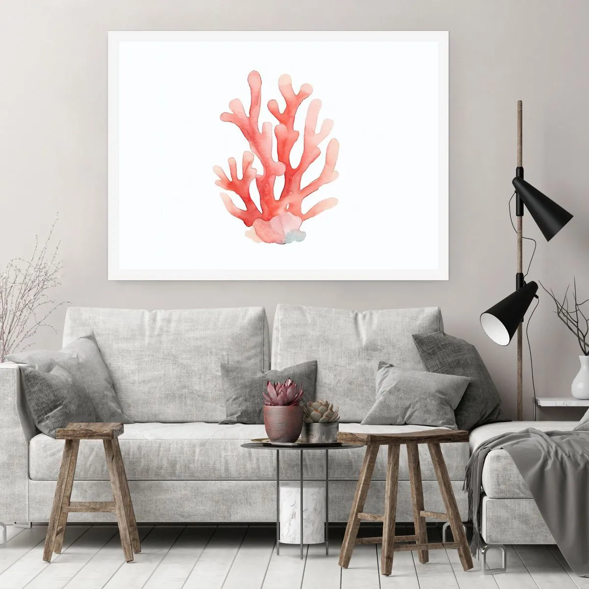 Affisch - Korallfärgad korall - 50x40 cm