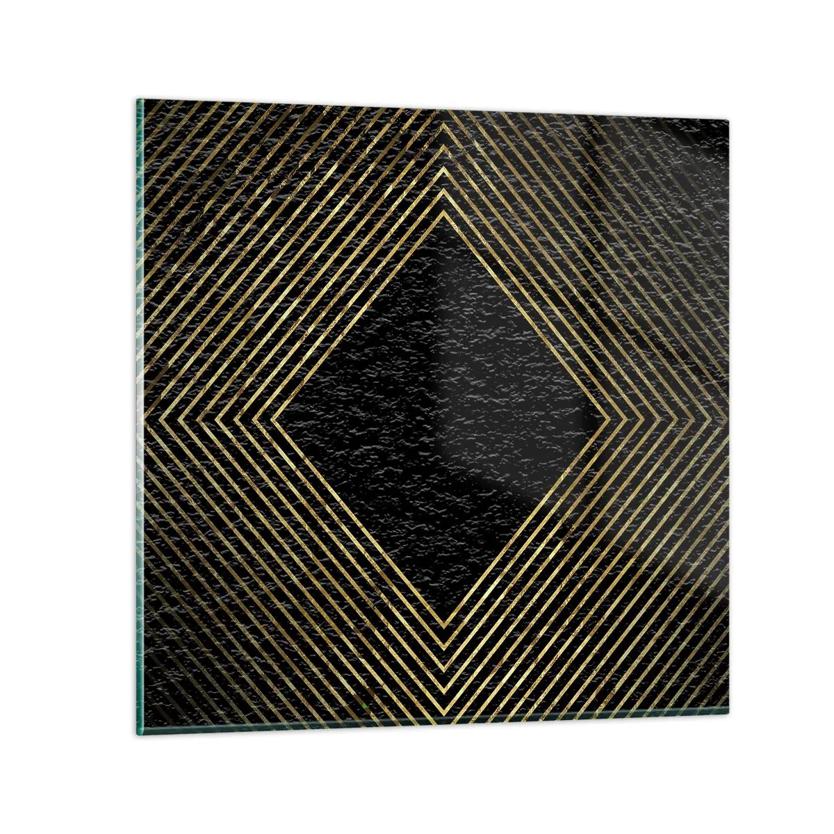 Glastavla - Bild på glas - Geometri i glamourstil - 60x60 cm