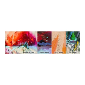 Provbit av fototapet Premium Canvas - Ljus- och färgexplosion - Abstraktion, Bit, Akryl - 100x30 cm