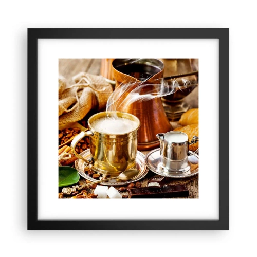 Affisch i svart ram - Ha en trevlig dag! - 30x30 cm