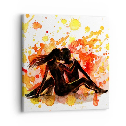 Canvastavla - Bild på duk - Och så blev det ljus - 30x30 cm